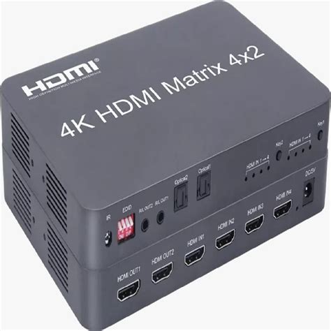 Tobo HDMI Matrix Switcher 4k 4x2 HDMI Matrix Switch Splitter EDID 30Hz ...