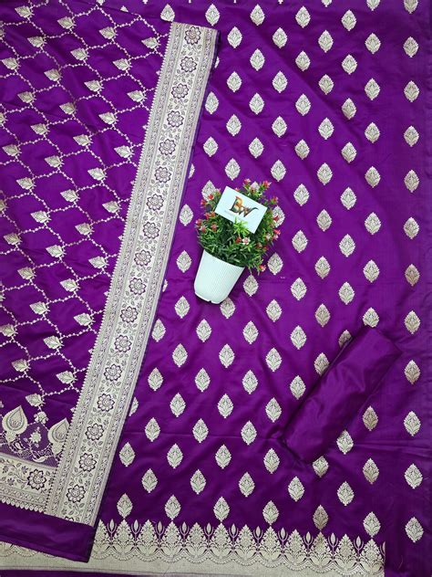 Banarasi Malai Katan Silk Suit – Banaras Wardrobe