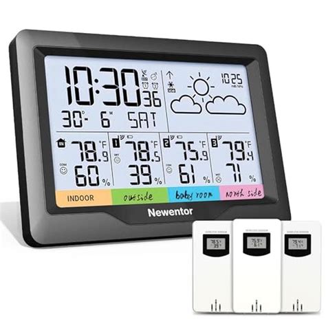 Weather Station | Newentor Wireless Indoor Outdoor Multiple Sensors ...