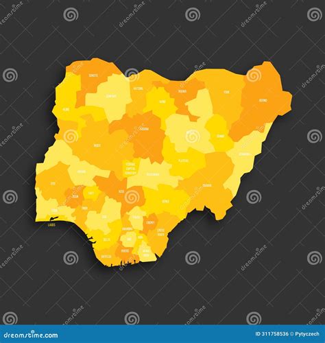Nigeria Political Map of Administrative Divisions Stock Vector ...