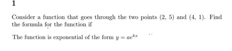 Find an Exponential Function From 2 Points 的图像结果