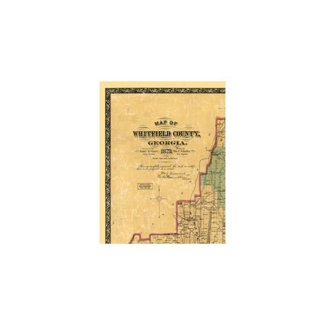 Historic County Map - Whitfield County Georgia - Schultz 1879 - 23 x 2 ...