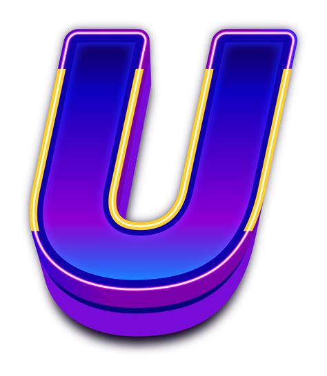 Neon Letter U PNG 的图像结果