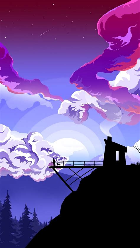 Download wallpaper 938x1668 silhouettes, bridge, twilight, landscape ...