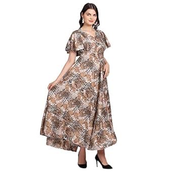Buy LISHIKA Women Printed V-Neck A-line Maxi Dress at Amazon.in