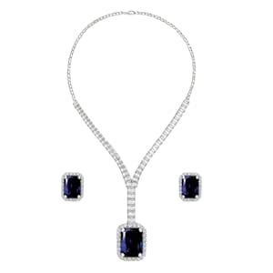 Buy Elegant AD Look Necklace Set for Women | Silver-Tone Zircon with ...