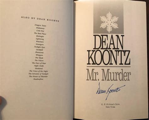 Mr. Murder by Dean Koontz: Very Good Hardcover (1993) First Edition ...