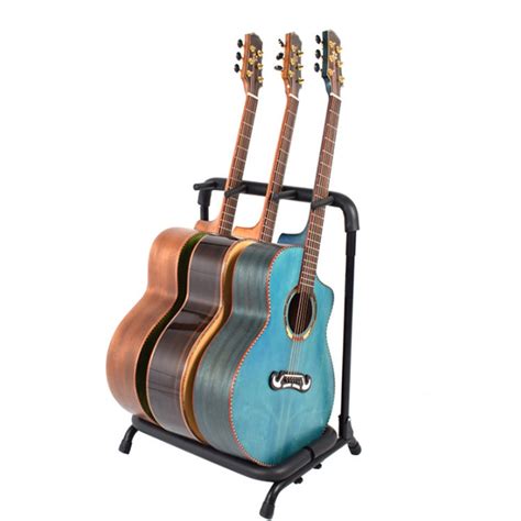 Veryke 3-Slot Guitar Holder Rack Stand - Black
