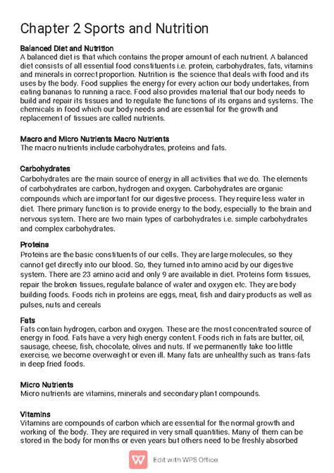 Chapter 2 Sports and Nutrition - Chapter 2 Sports and Nutrition ...