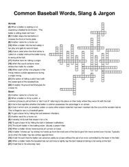 Printable Sports Crossword Puzzles