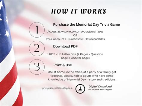 Memorial Day Trivia Game, Printable Trivia Questions & Answers, Quiz ...