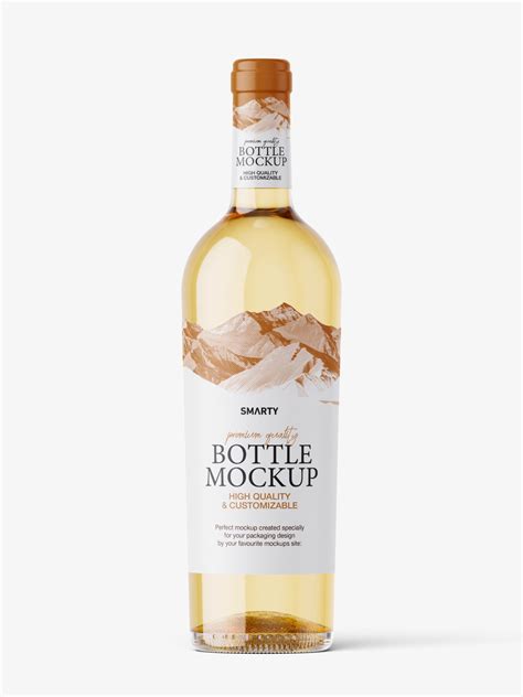 White wine bottle mockup - Mockups Design