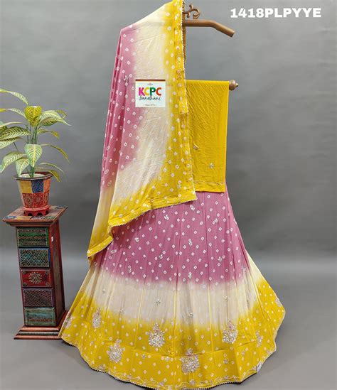 KcPc New Multi shade colour Bandhani Cutdana work Lehenga Set ,RAJ ...