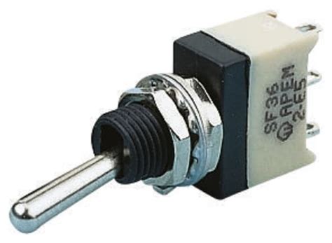 SF36S010000 APEM | APEM Toggle Switch, Panel Mount, On-On, SPST, Solder ...