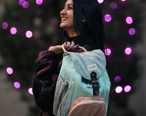 Quilted Backpack,blue Stripes Print Backpack,unisex Backpack,indian ...