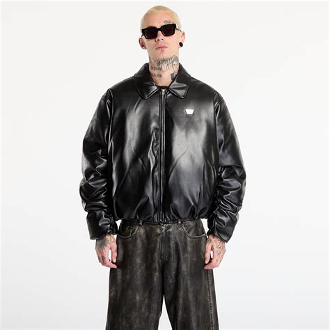 Bundy MISBHV Faux Leather Puffer Bomber Jacket Black (251M427) | Footshop