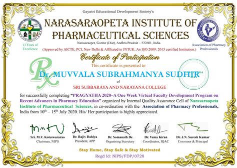 My Achievements: Participation Certificates - National & International Faculty Development ...