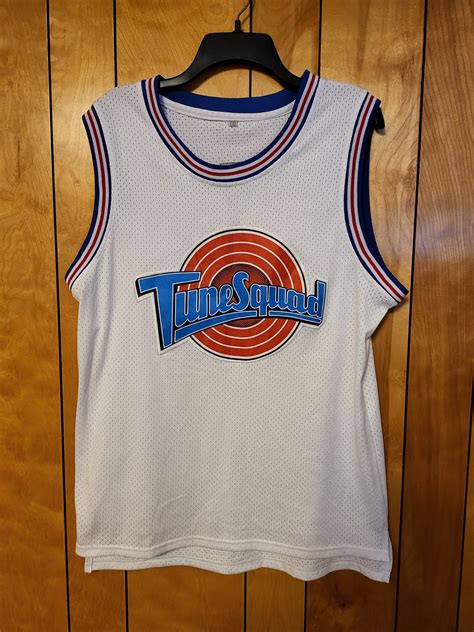MICHAEL JORDAN Space Jam Jersey MEDIUM White Tune Squad Patch Stitched ...