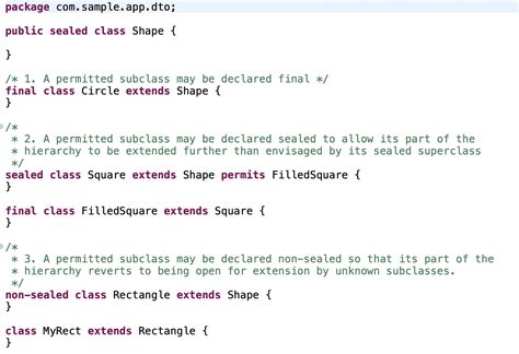 Java Sealed Class Example 的图像结果