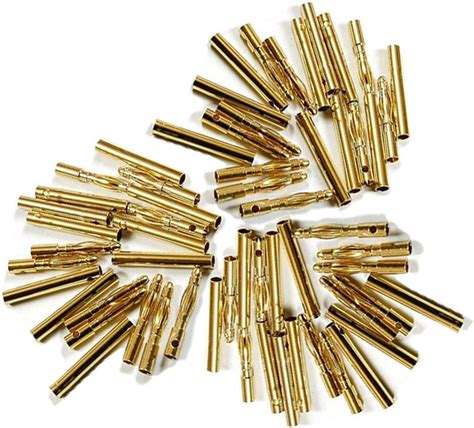 JFtech 30 Pairs 2.0mm Gold Bullet Banana Connector Plug 2mm India | Ubuy