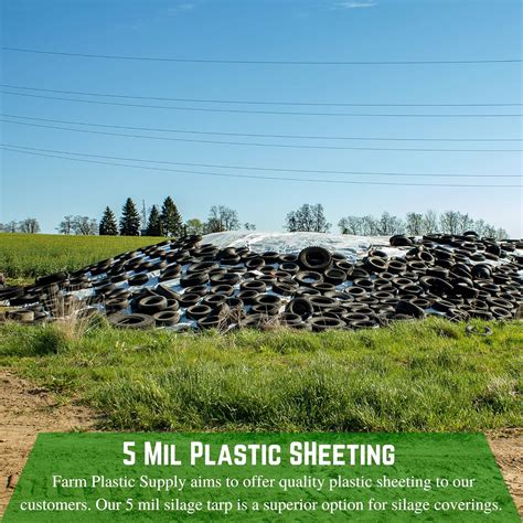 Buy Farm Plastic Supply - Silage Tarp Black/White Plastic Sheeting - 5 ...