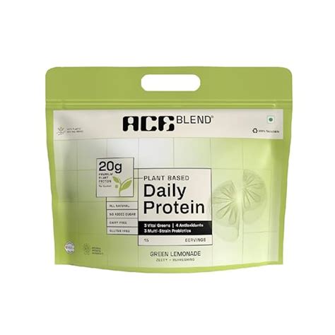 Ace Blend DAILY, 20G Complete Vegan Plant Protein Powder & Superfoods ...