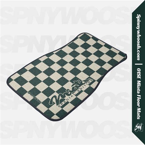 Car Floor Mat - 01 SE Miata Checkered | Spinnywhoosh Graphics