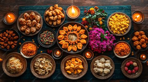 Diwali Feast with Traditional Indian food | Premium AI-generated image