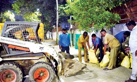 Chennai Corporation workers commence clean-up of footpaths for safe usage