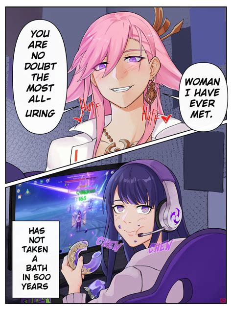 raiden shogun, yae miko, raiden shogun, and yae miko (genshin impact ...