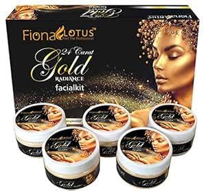 Fiona Lotus Professional Gold Facial Kit, Bright & glowing skin - 250 G ...