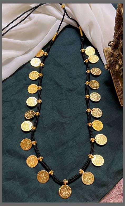 Kaasu Haram with Black Dori - BD0082 – Spurthi Jewels