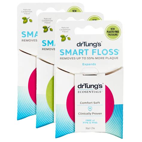 Dr. Tung's Smart Floss, 30 yds, Natural Cardamom Flavor 1 ea Colors May ...