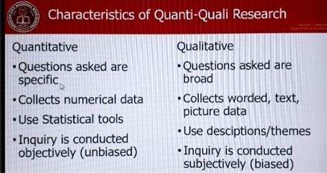 Characteristics of qualitative and quantitative research - Brainly.in