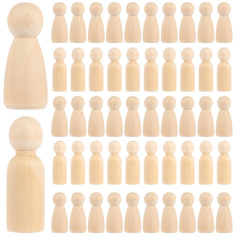 100 Pack Unfinished Wooden Peg Dolls Peg People Doll Bodies ...