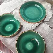 Buy VarEesha Peacock Hand Painted Mosaic Ceramic Side Plate, Green ...