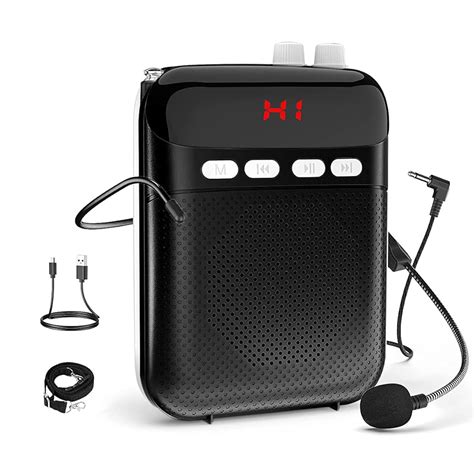 ZORBES® 20W Voice Amplifier Microphone Headset Set, with Belt, 2000 mAh ...