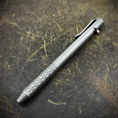 OZ "Little John" Titanium Pen, Grey Washed Body with Dark Blasted Grip ...
