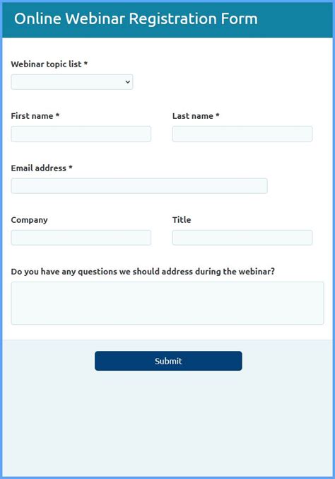 Image result for Webinar Registration Form