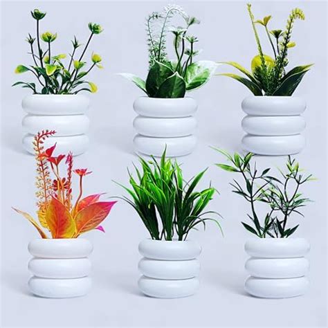 Buy ATEVON Artificial Flower Plants with White Pot | Flower Plants for ...