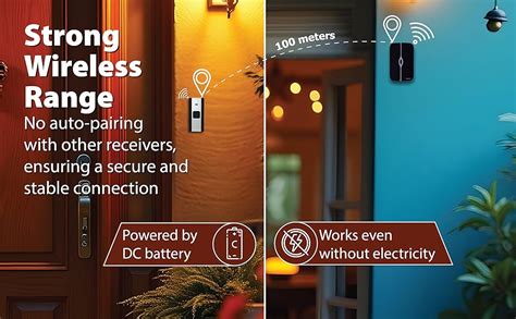 Havells Tango Wireless Digital Doorbell (White & Black), 25 Chime ...