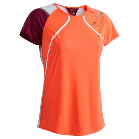 KIPRUN LIGHT KALENJI WOMEN'S RUNNING T-SHIRT CORAL
