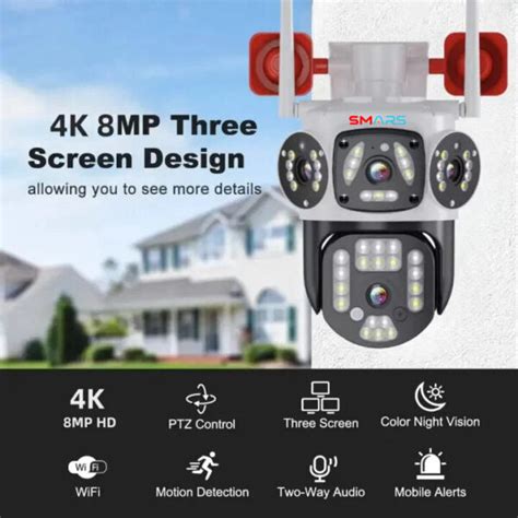 Smars WI-FI V380pro 8MP IP PTZ CAMERA Motion Detection, Night Vision ...
