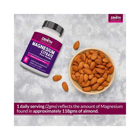Zenith Nutrition Magnesium Citrate Pure Powder (60 g) - Cureka - Online ...