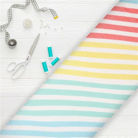 Multi Color Stripes Pattern Digital Print Silver Chiffon Fabric – Fabmyntra