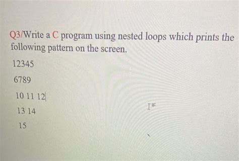 Pattern Prints in C Using Nested Loop 的图像结果