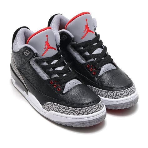 JORDAN BRAND AIR JORDAN 3 RETRO OG BLACK/FIRE RED-CEMENT GREY-WHITE ...