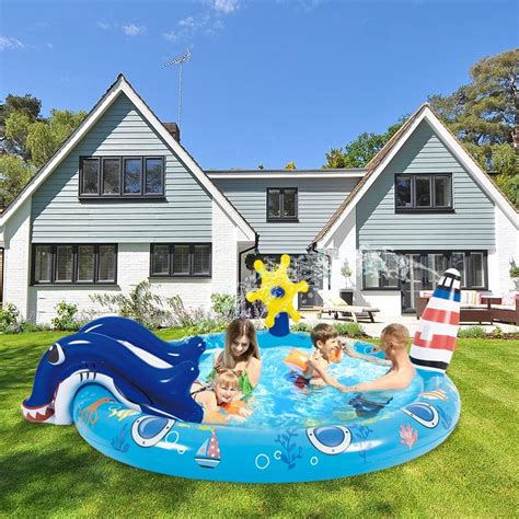 LUKBERA Marine Life Spray Pool with Slide - Kids Summer India | Ubuy