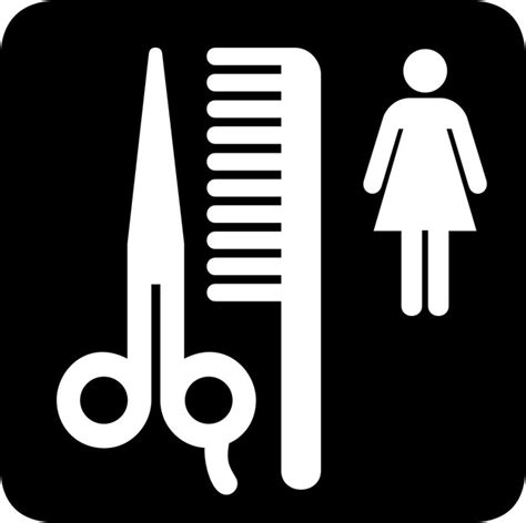Schwarz-Weiß-Symbole für einen Haarschnitt isoliert auf weißem ...