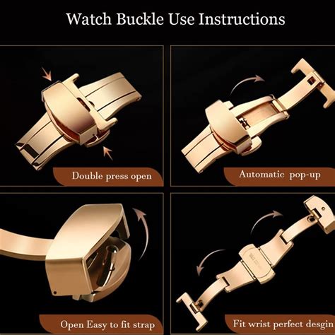 Buy Butterfly Deployment Clasp Replacement Push Button Buckle for ...